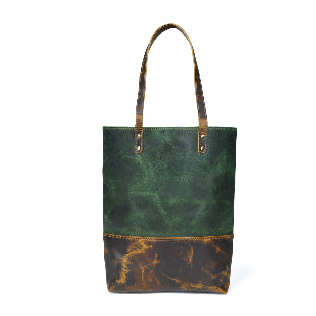 Green Women's Leather Tote