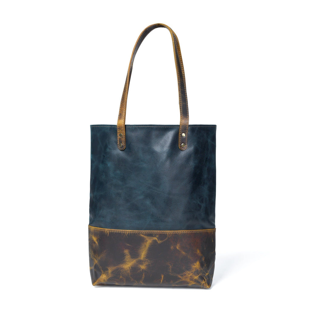 Blue Women's Leather Tote