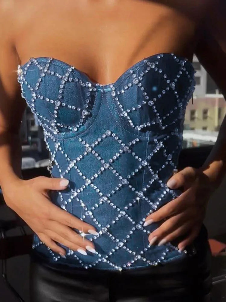 Rhinestone Cowgirl Denim Vest