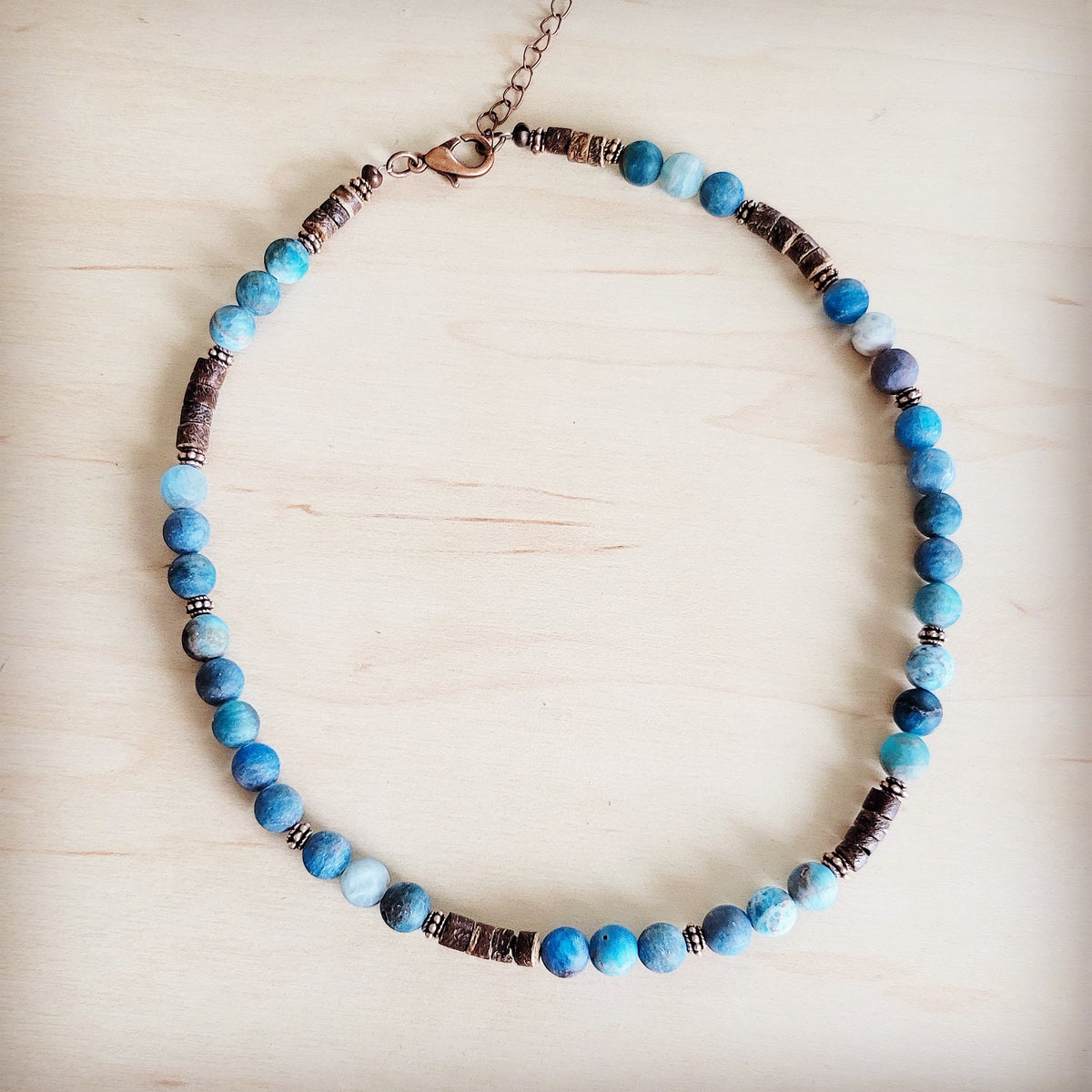 **Genuine Frosted American Turquoise Boho Collar Necklace 263q