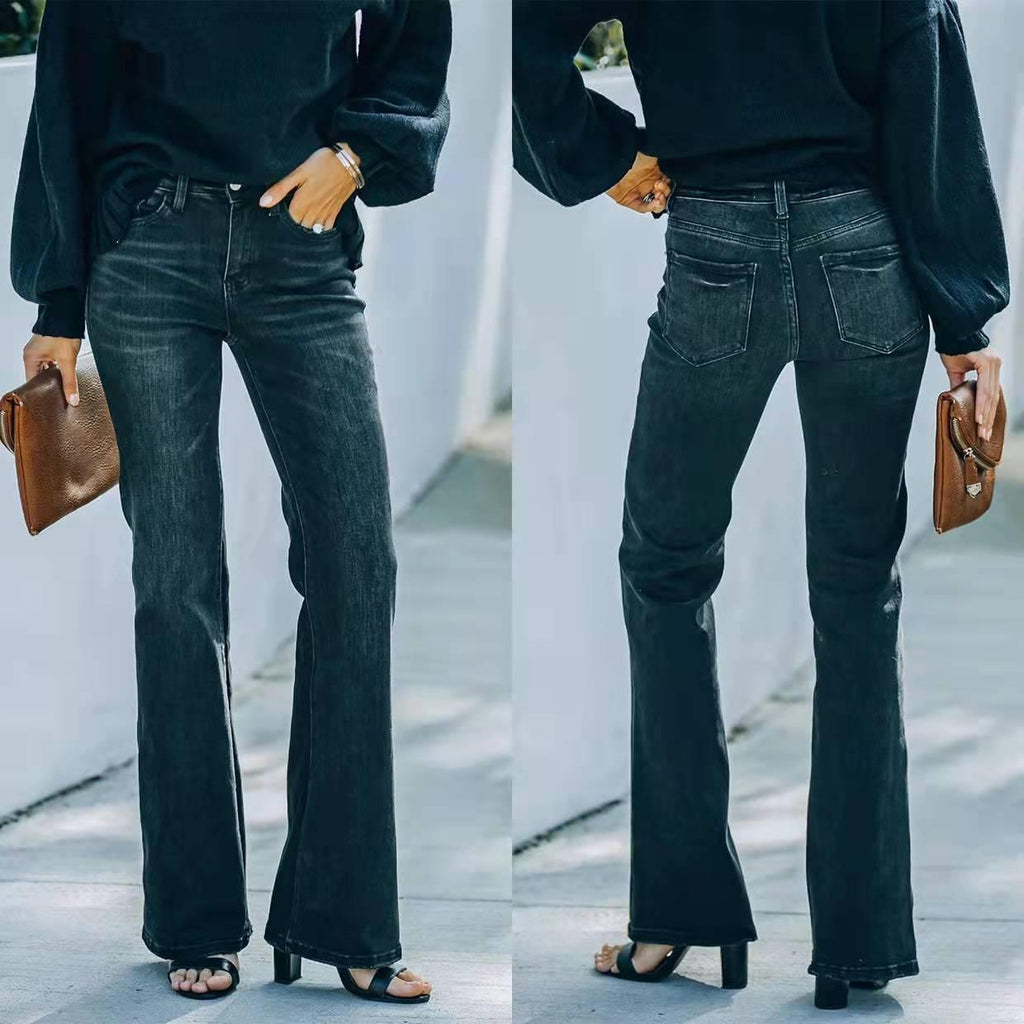 High Waist Black Pencil Jeans – Perfect Fit for Cowgirls