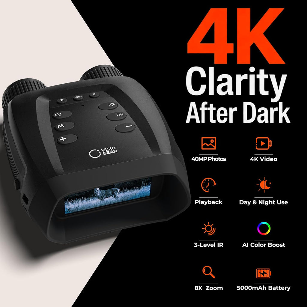 VisioGear 4K Night Vision Goggles for Adults - Night Thunder X3