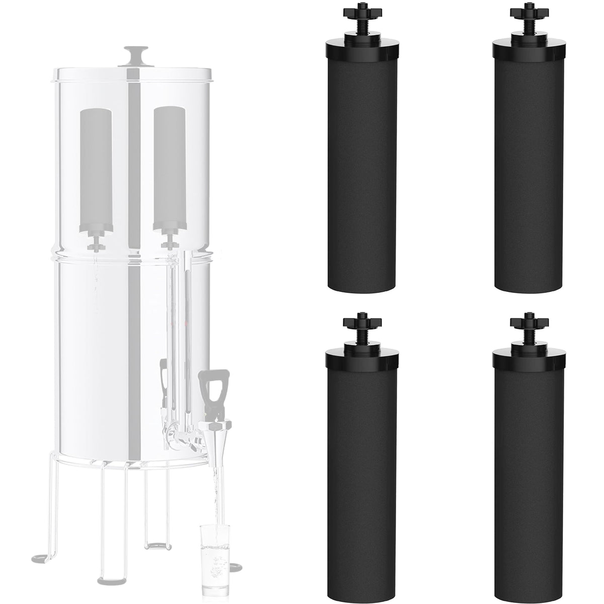 NSF/ANSI 42 Certified Black Purification Elements, for BB9-2® Water Filters Replacement, Pack of 2