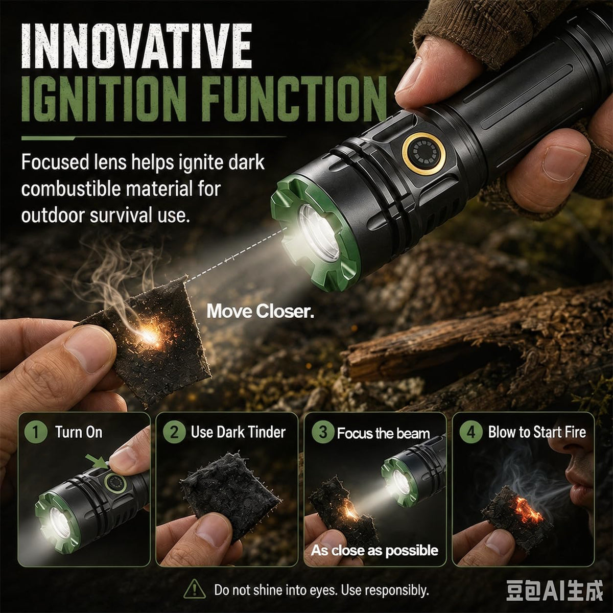 Queena 2 Pack LED Rechargeable Flashlight