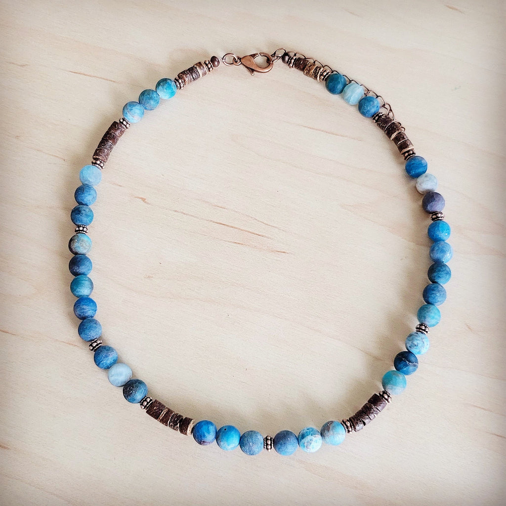 **Genuine Frosted American Turquoise Boho Collar Necklace 263q