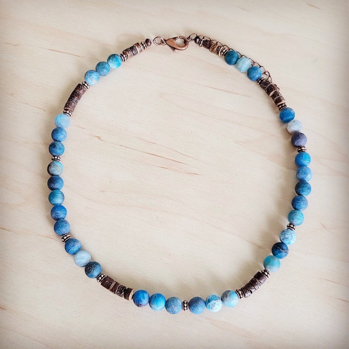 **Genuine Frosted American Turquoise Boho Collar Necklace 263q