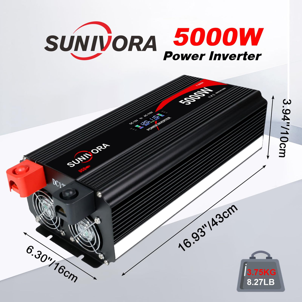 3000W Power Inverter 12V DC to 110V/120V AC Converter 6000W Peak