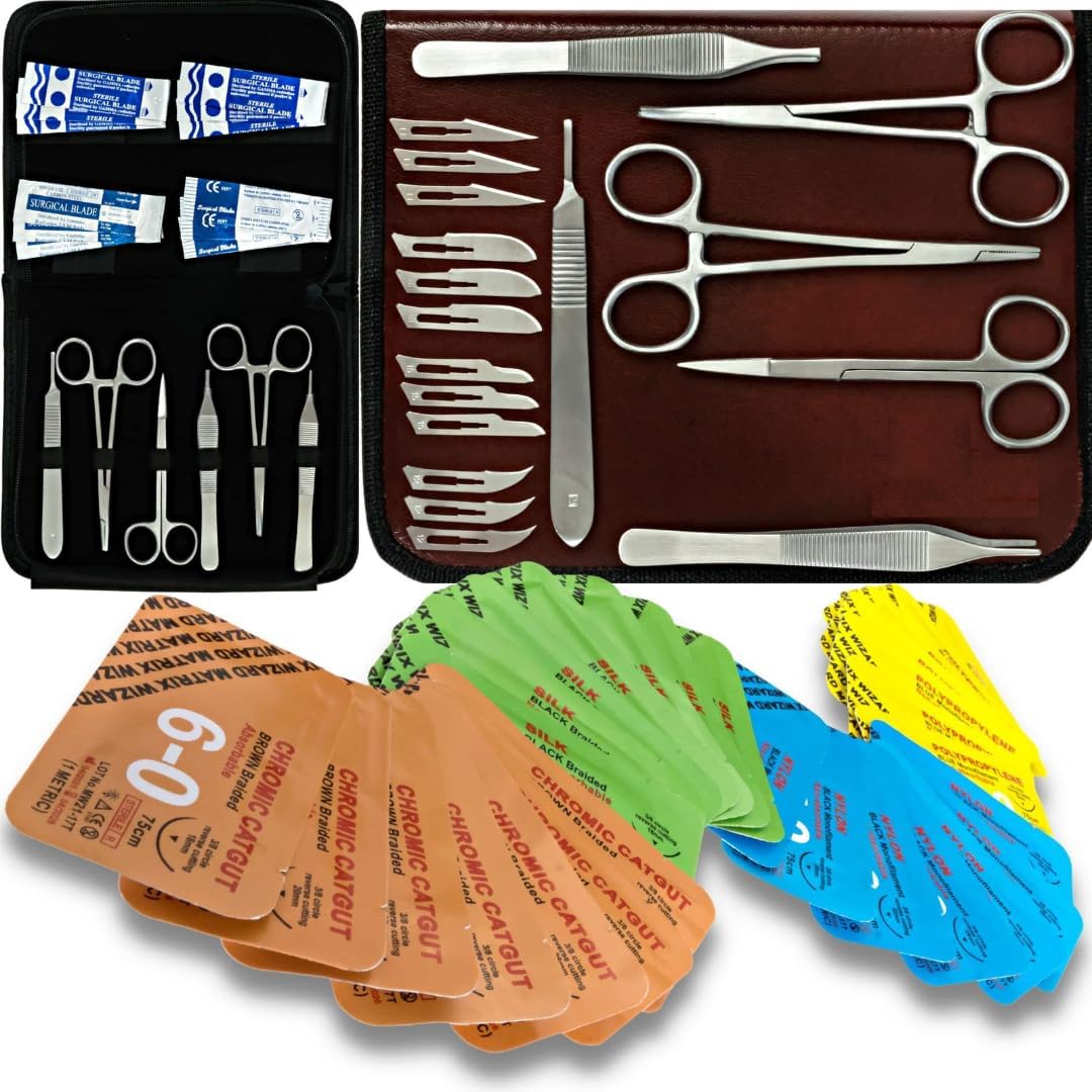 Sterile Sutures Thread with Needle Plus Tools