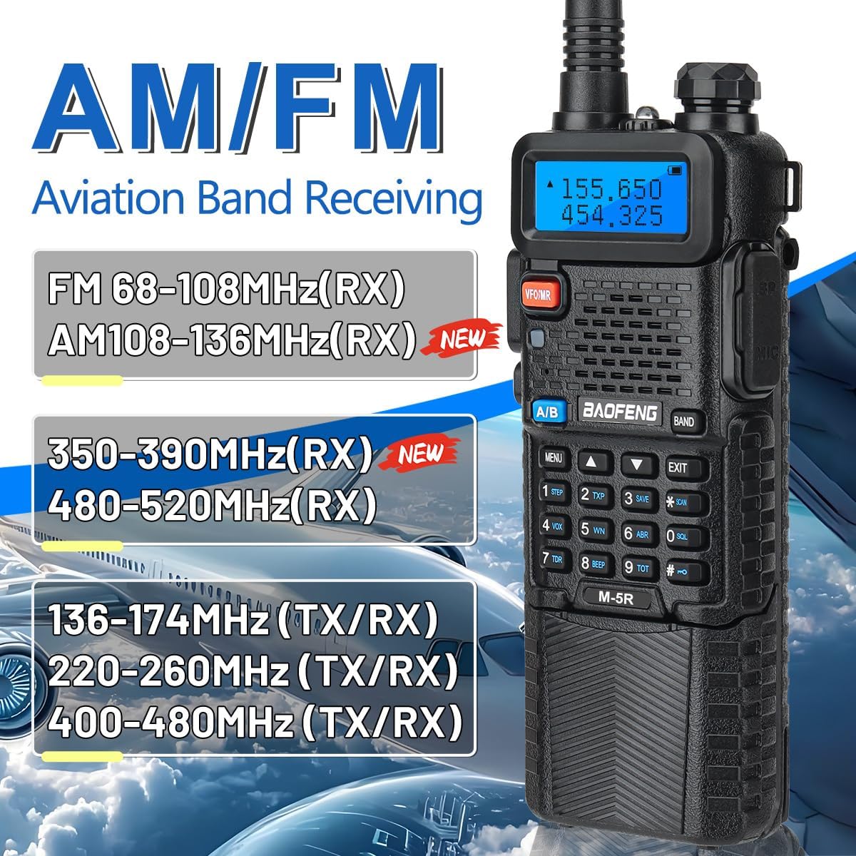 Baofeng UV-5R Ham Radio Handheld UV5R Long Range Walkie Talkies