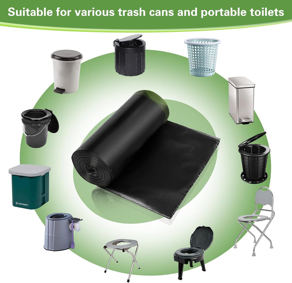 Portable Toilet Bags for Camping, Biodegradable Drawstring Toilet Bags