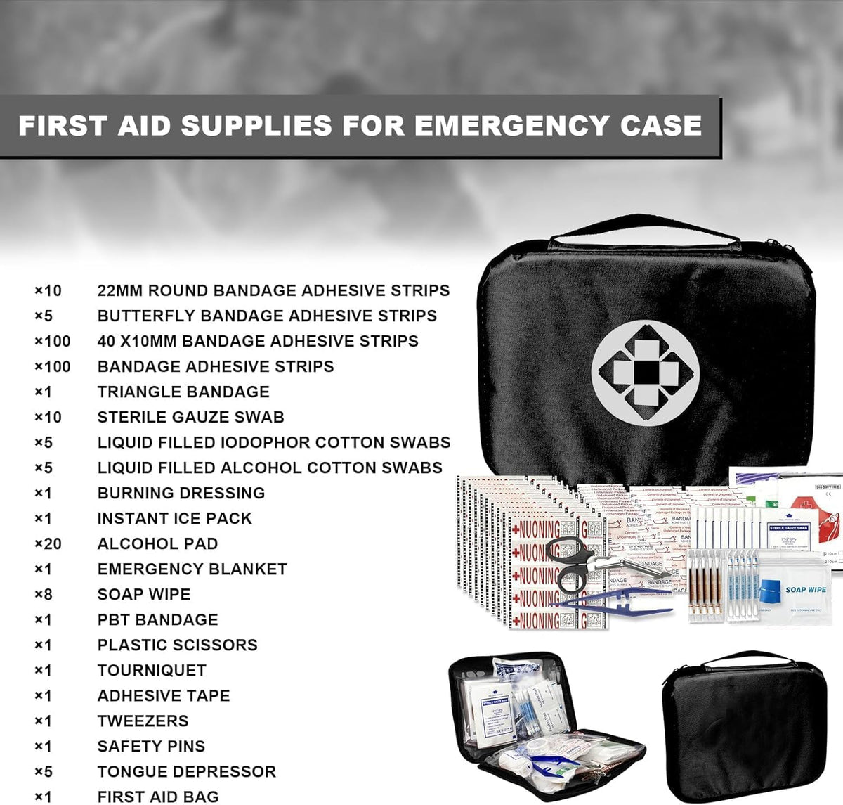 First Aid Kit - 300 Pieces - Car, Home, Camping Essentials