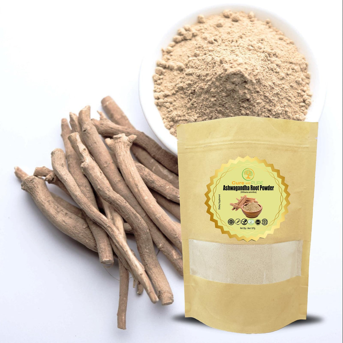 Cure wid Pure Organic Ashwagandha Root 4oz Cut & Sifted Ashwagandha Tea