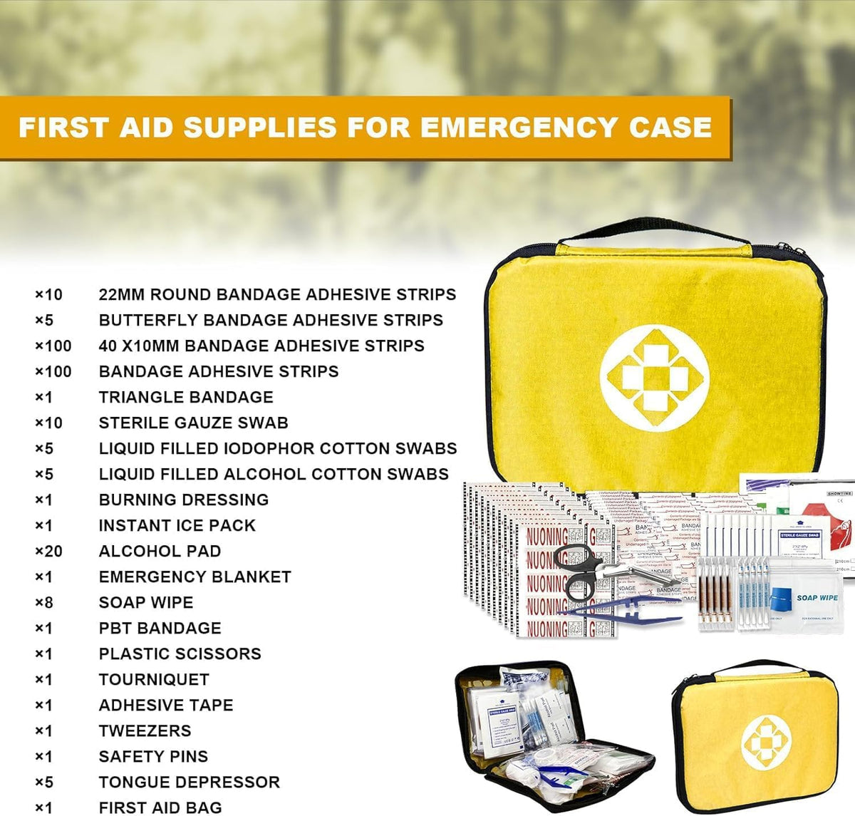 First Aid Kit - 300 Pieces - Car, Home, Camping Essentials