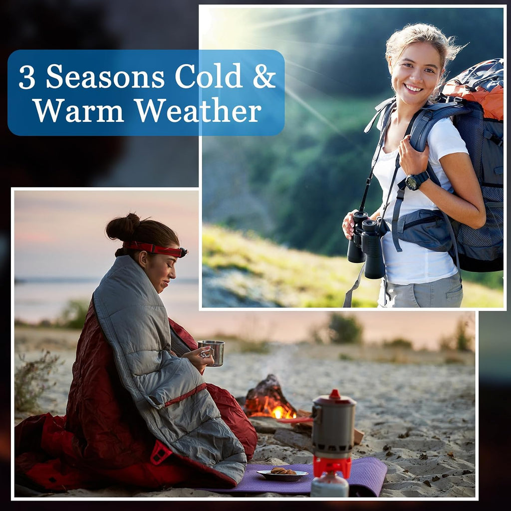 Macarrie 4 Pack 0 Degree Sleeping Bags for Adults