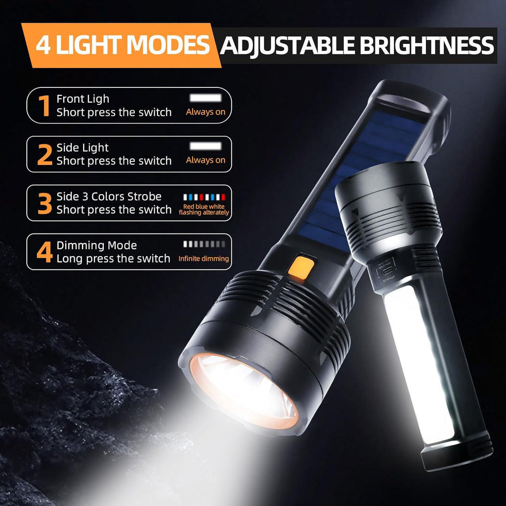 Queena 2 Pack LED Rechargeable Flashlight