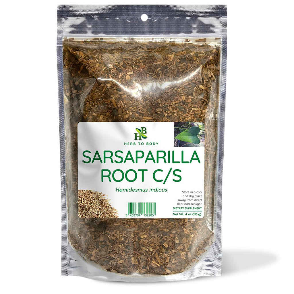 Herb To Body Sarsaparilla Root Cut & Sifted – 4 oz, Wildcrafted Dried for Sarsaparilla Tea & Herbal Tea for Wellness and Traditional Uses