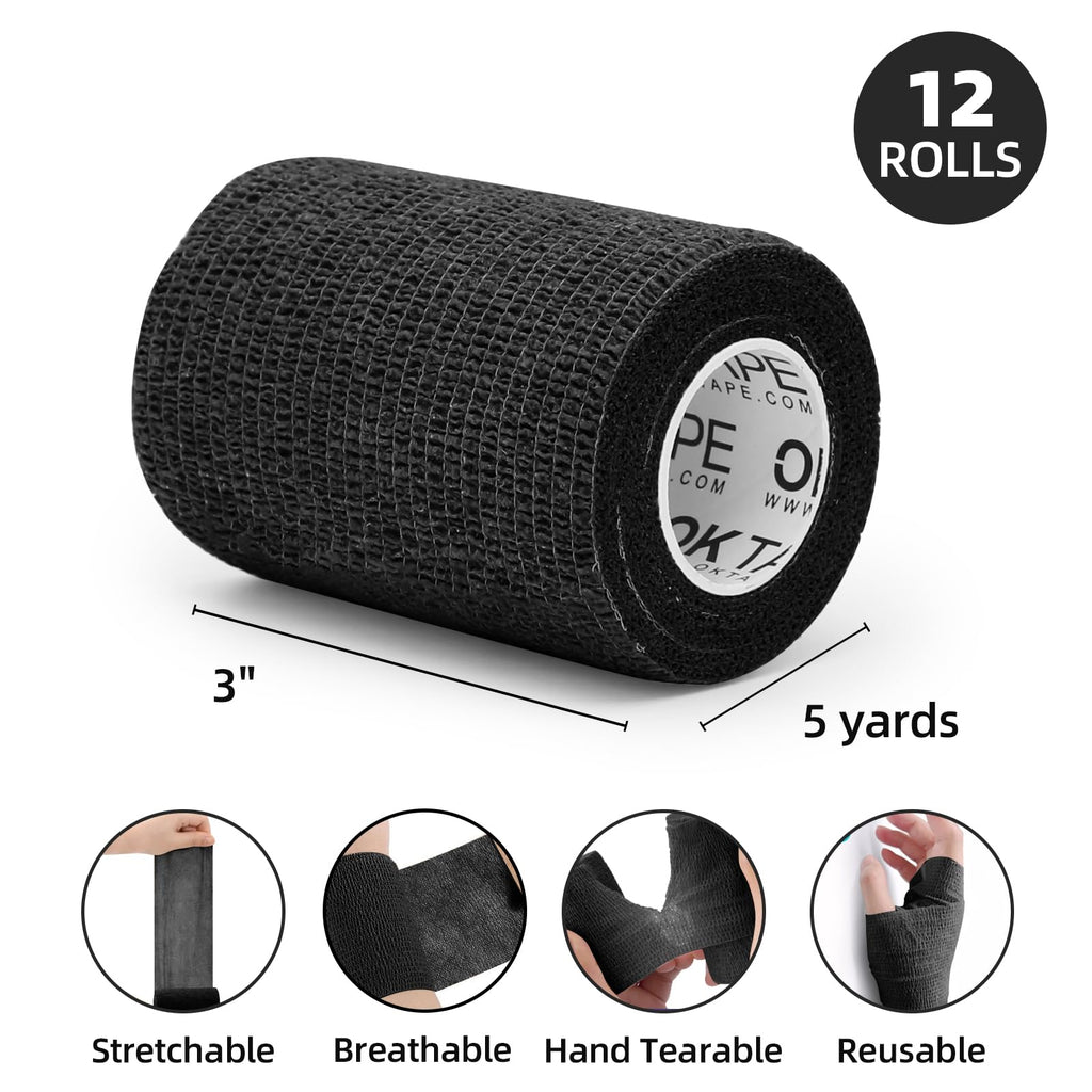 OK TAPE Self Adherent Cohesive Bandages Wrap 12Packs 2" x 5 Yards