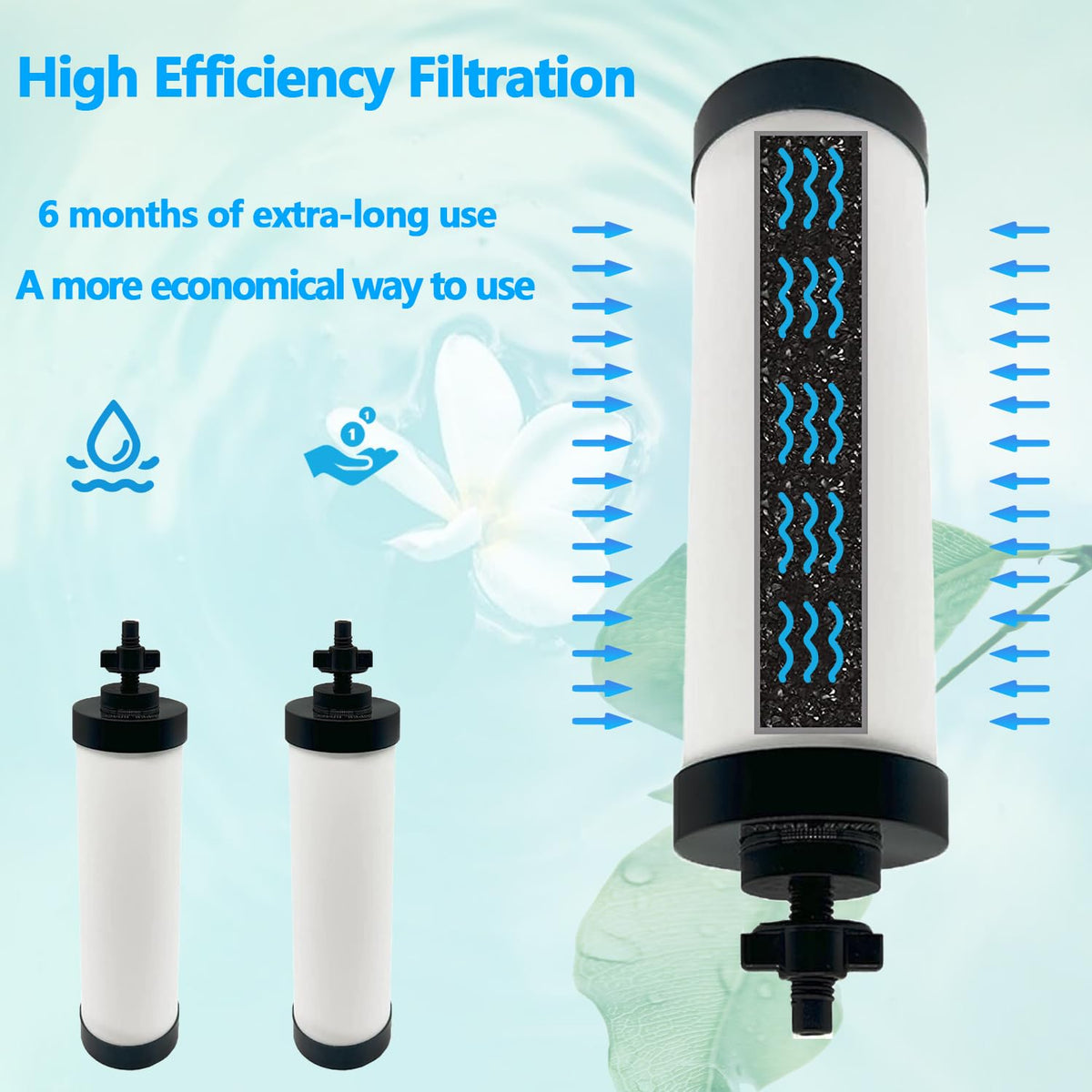 NSF/ANSI 42 Certified Black Purification Elements, for BB9-2® Water Filters Replacement, Pack of 2
