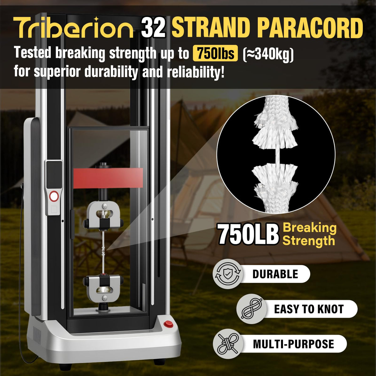 Paracord Rope 750 lb - 1000ft / 500ft / 200ft / 100ft 5/32" Parachute Cord 4MM 12-Strand para Cord - Heavy Duty Spool String for Survival,Camping Gear, Survival Bracelet, Clothesline