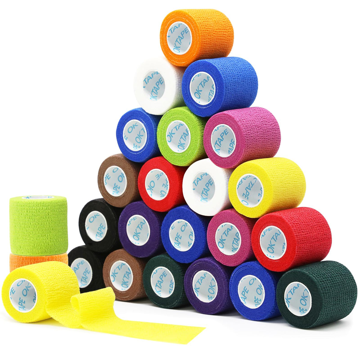 OK TAPE Self Adherent Cohesive Bandages Wrap 12Packs 2" x 5 Yards