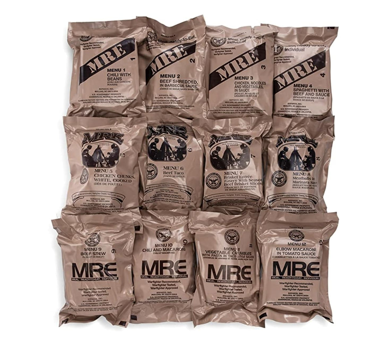 Wornick Sopacko, Ameriqual MRE Meals Ready to Eat Inspection dates 2026 or Better , Emergency Food Supply, Survival Camping Outdoor (INSPECTION DATE IS NOT EXPIRATION DATE) 12 Pack(A & B Case Bundle, 2, Count)