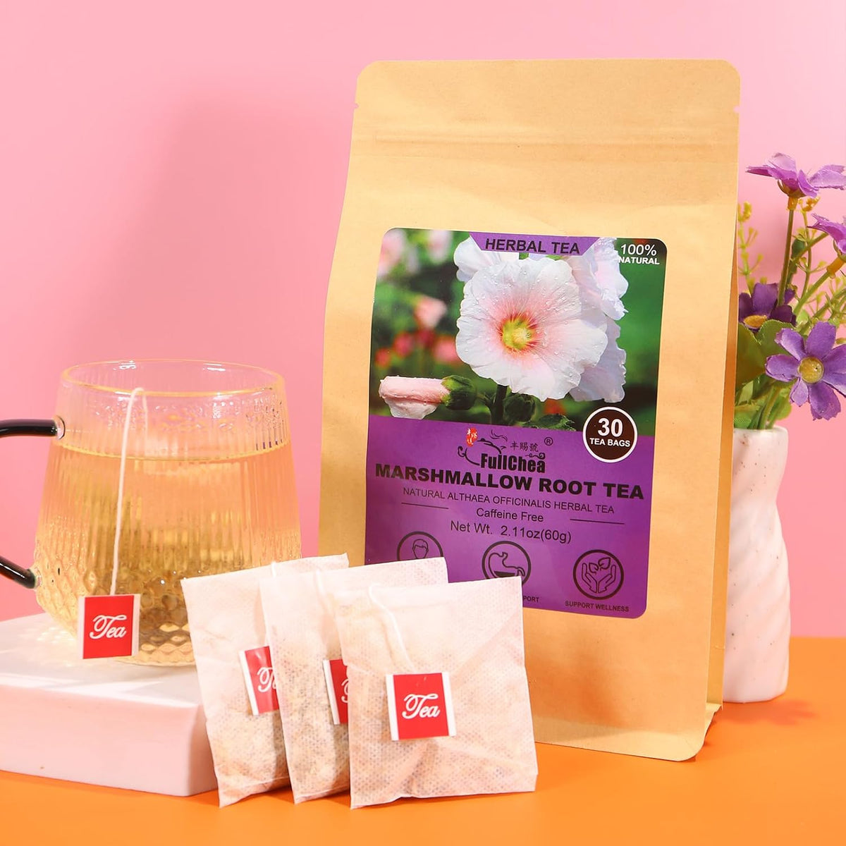 FullChea - Burdock Root Tea Bags, 40 Count, Premium Burdock Root