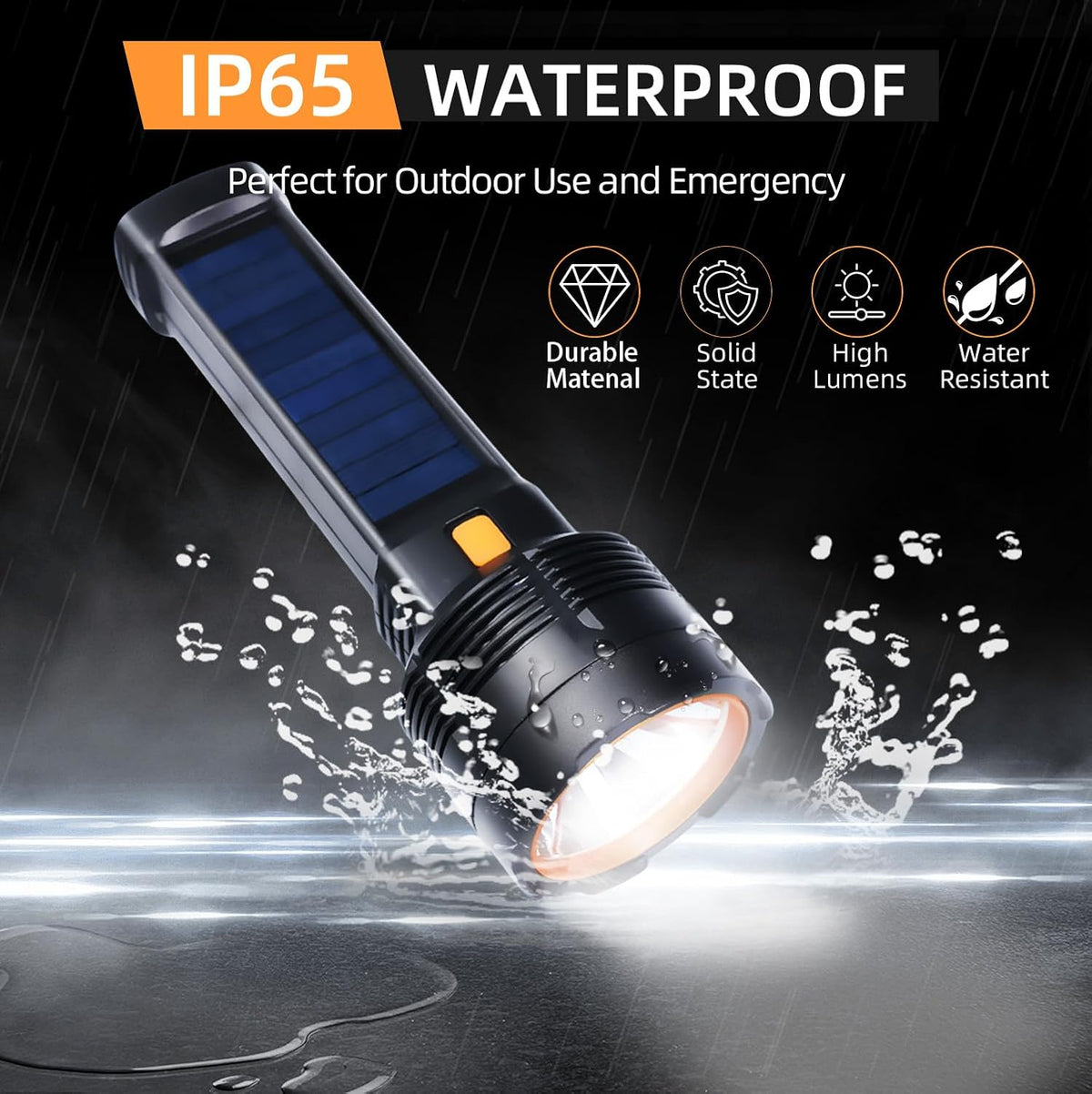 Queena 2 Pack LED Rechargeable Flashlight