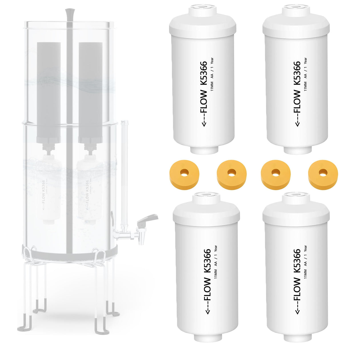 NSF/ANSI 42 Certified Black Purification Elements, for BB9-2® Water Filters Replacement, Pack of 2