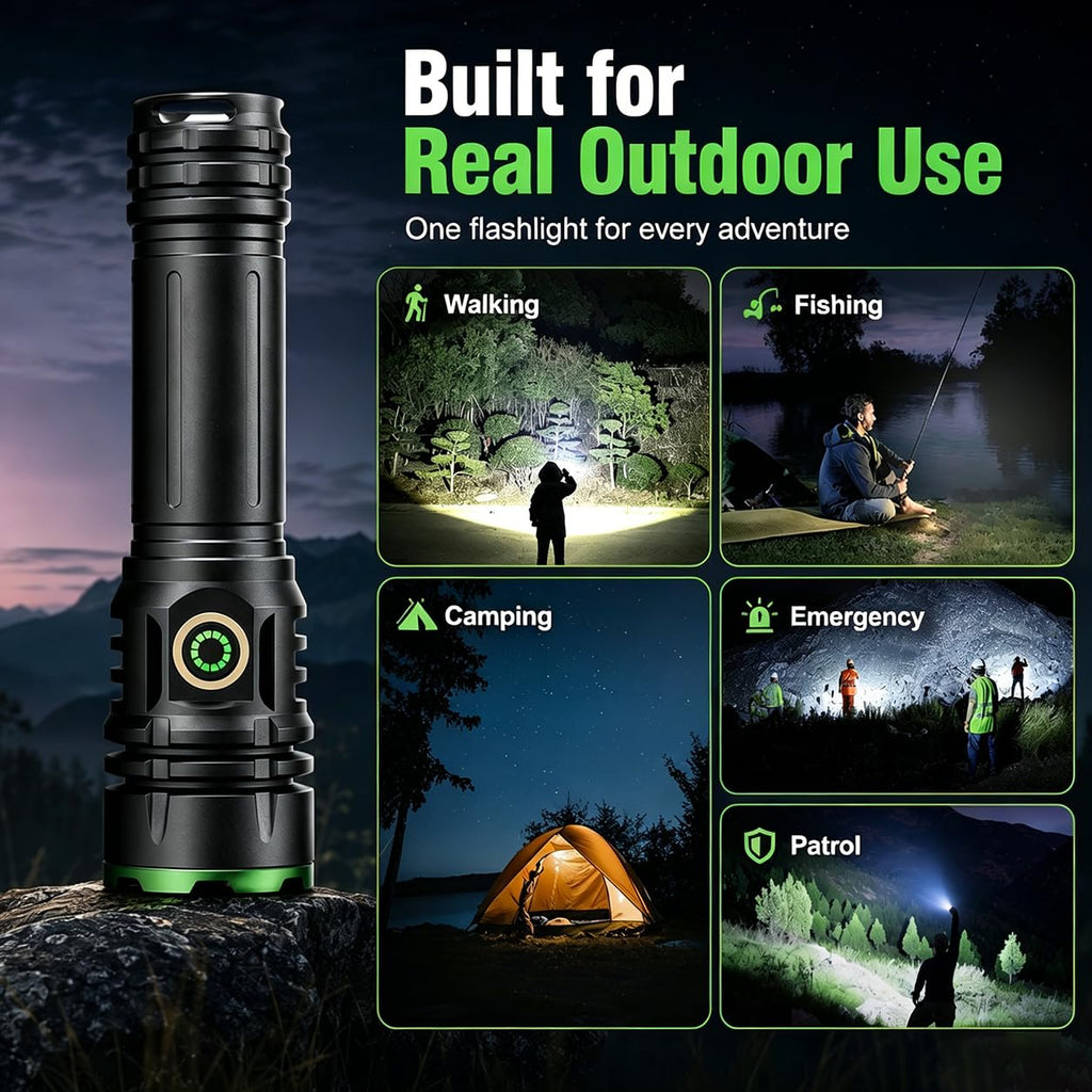 Queena 2 Pack LED Rechargeable Flashlight