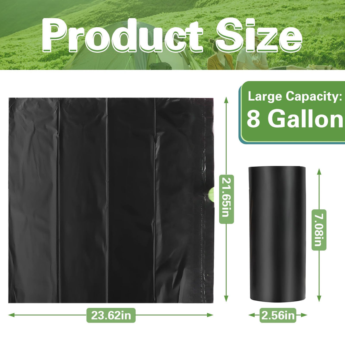 Portable Toilet Bags for Camping, Biodegradable Drawstring Toilet Bags
