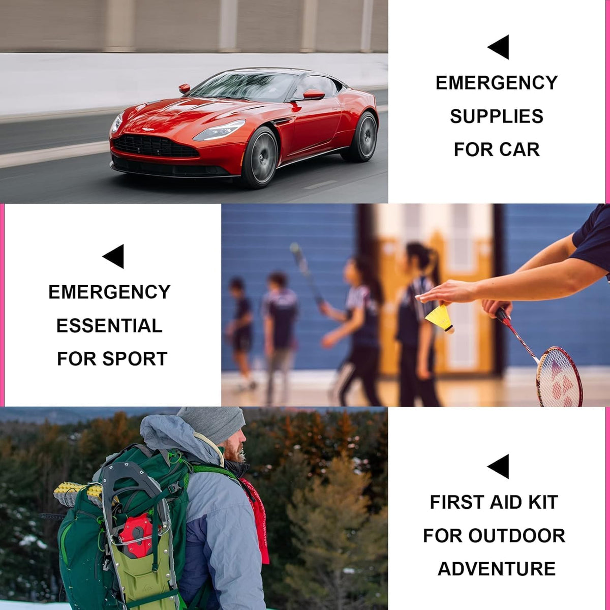 First Aid Kit - 300 Pieces - Car, Home, Camping Essentials