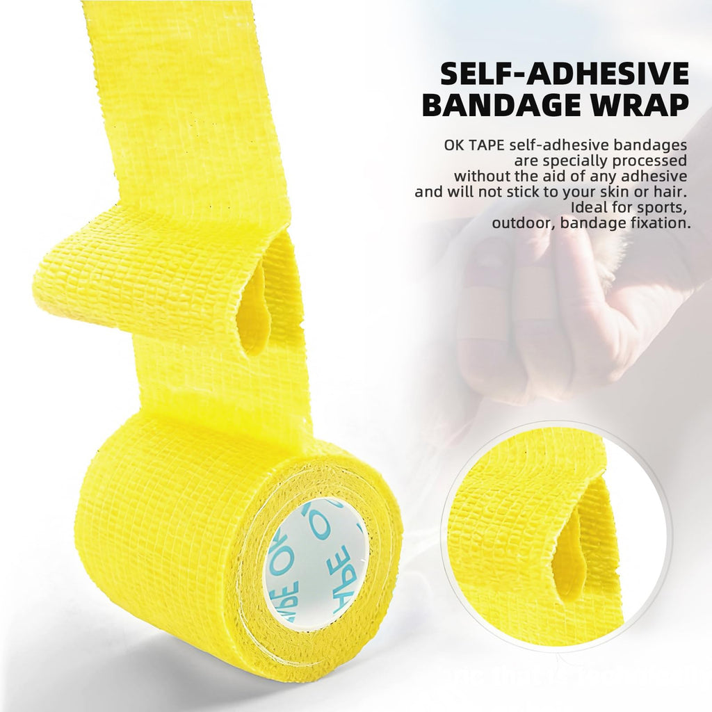 OK TAPE Self Adherent Cohesive Bandages Wrap 12Packs 2" x 5 Yards