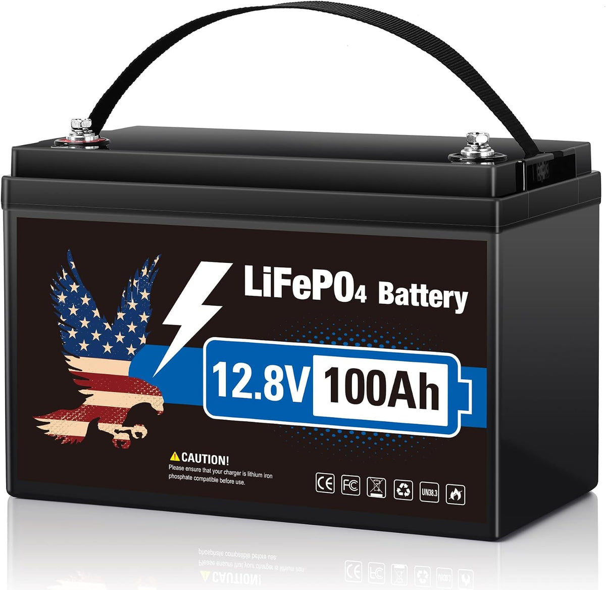 12V 100Ah LiFePO4 Lithium Battery, Group 31 Built-in 100A Smart BMS, 15000+ Deep Cycles Lithium Iron Phosphate 1280Wh Batteries Low-Temp Protection for RV, Marine Trolling Motor, Solar, Home, Off-Grid