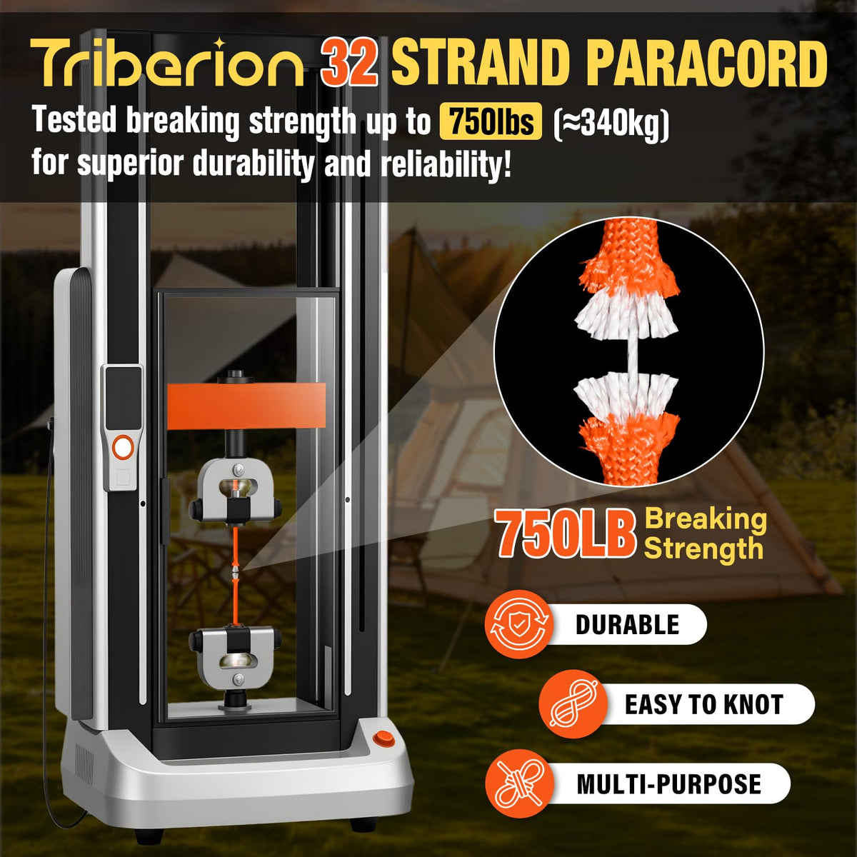 Paracord Rope 750 lb - 1000ft / 500ft / 200ft / 100ft 5/32" Parachute Cord 4MM 12-Strand para Cord - Heavy Duty Spool String for Survival,Camping Gear, Survival Bracelet, Clothesline