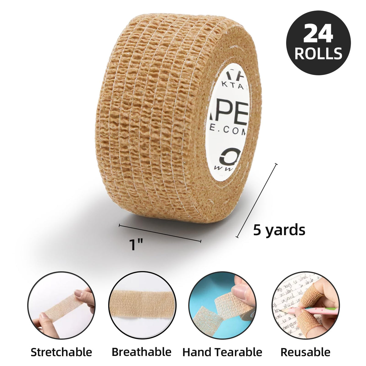 OK TAPE Self Adherent Cohesive Bandages Wrap 12Packs 2" x 5 Yards