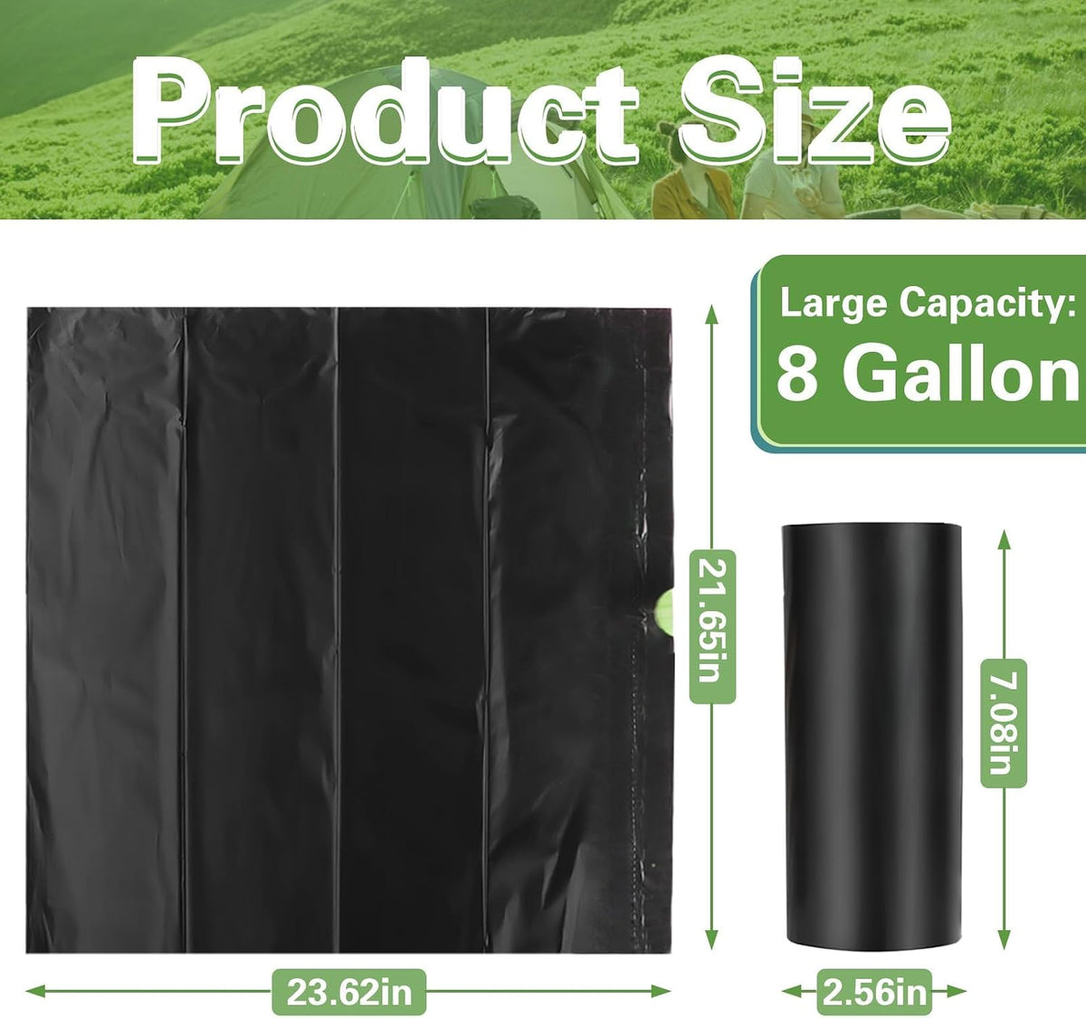 Portable Toilet Bags for Camping, Biodegradable Drawstring Toilet Bags