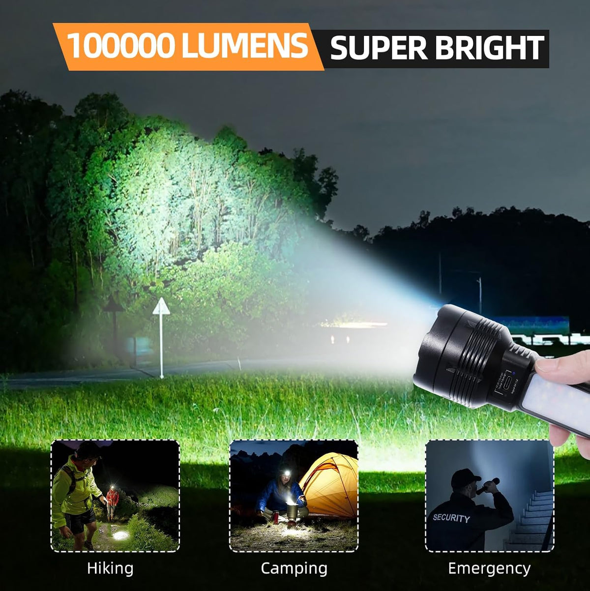 Queena 2 Pack LED Rechargeable Flashlight