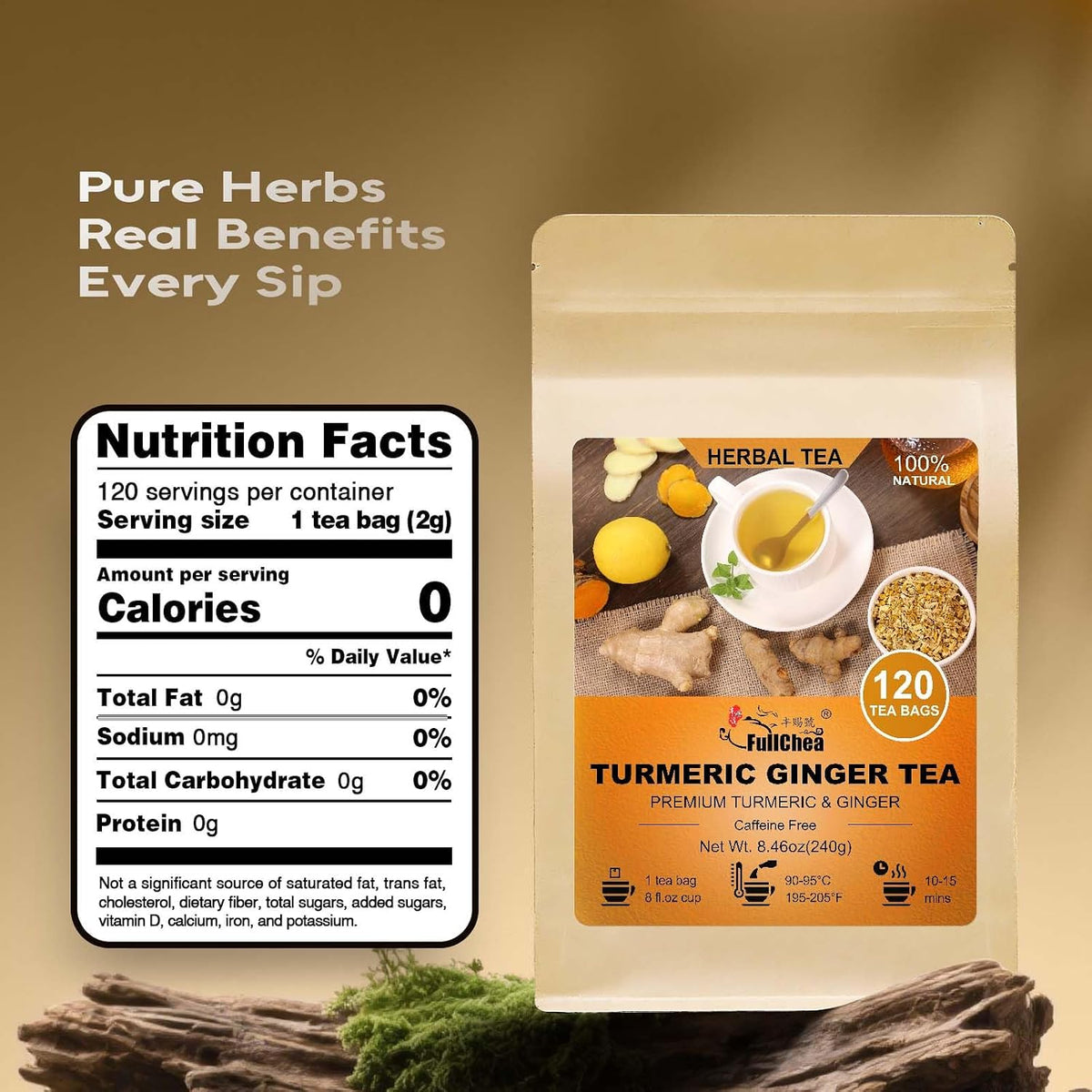FullChea - Burdock Root Tea Bags, 40 Count, Premium Burdock Root
