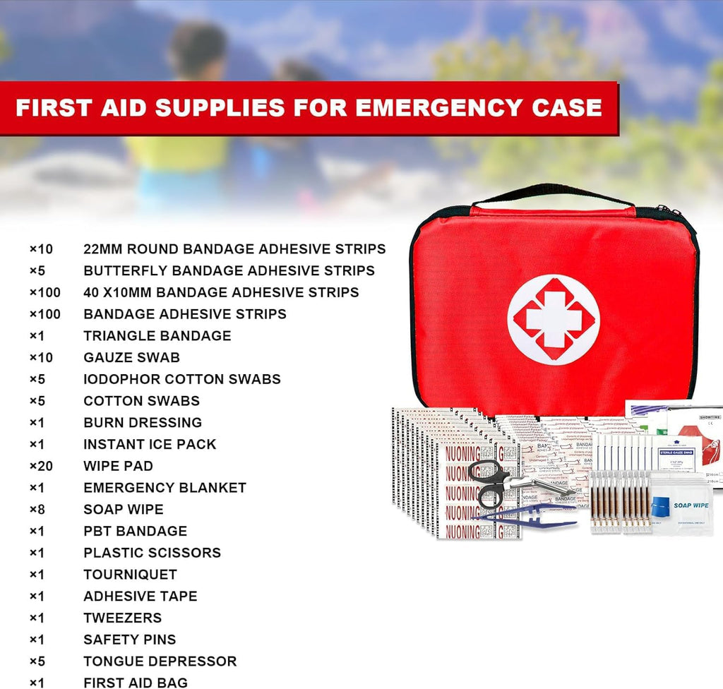 First Aid Kit - 300 Pieces - Car, Home, Camping Essentials