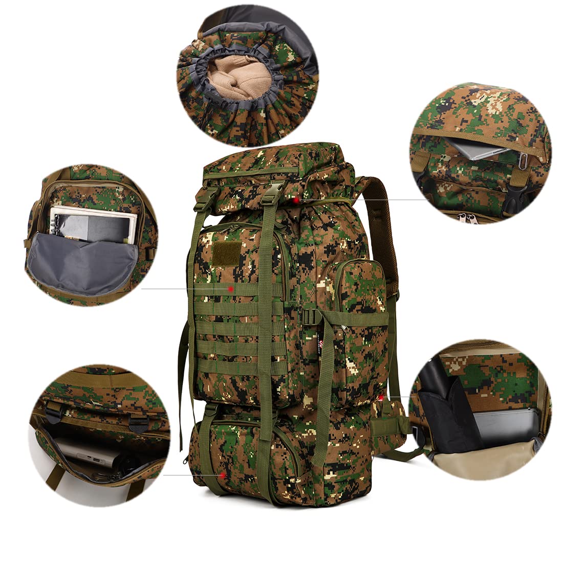 Hiking Backpack 70L/100L Camping Backpack Military Rucksack