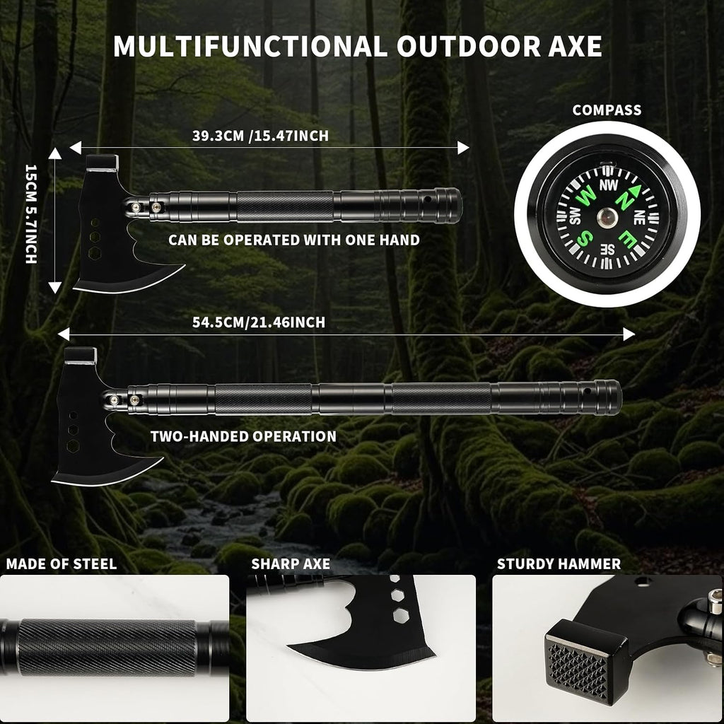 Camping Foldable Digging Shovel, MultiTool Steel Tactical Kit, Military Survival Shovel