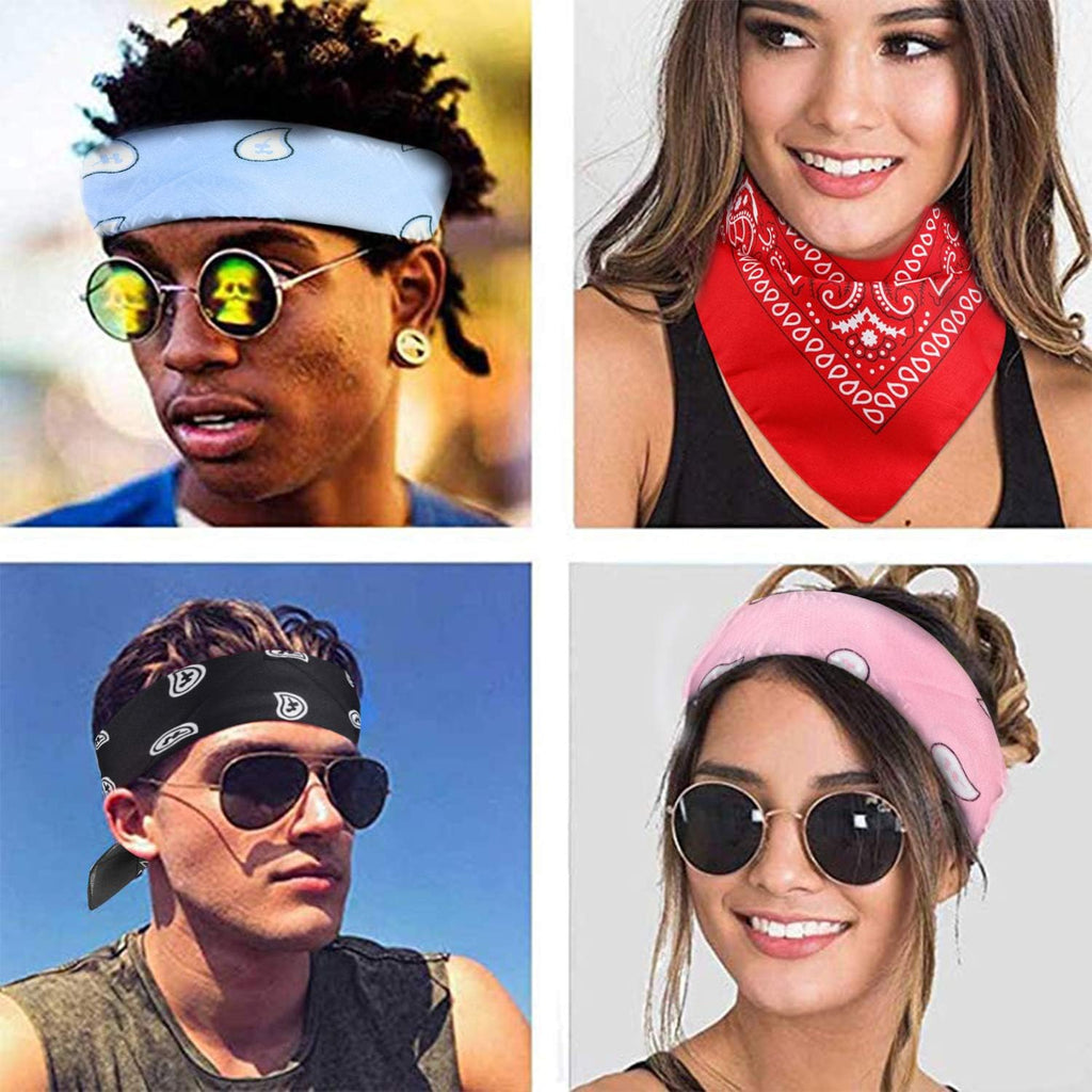 Jeatonge 20 Pcs Bandanas for Women Men Head Scarf Handkerchief 22x22 Inch