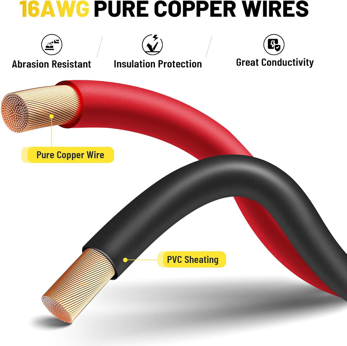 25FT Battery Charger SAE Extension Cable 16AWG, 2 Pin SAE Quick Connector for Solar Panel,Automotive,Charging, Trolling Motor with Reversing Adapter