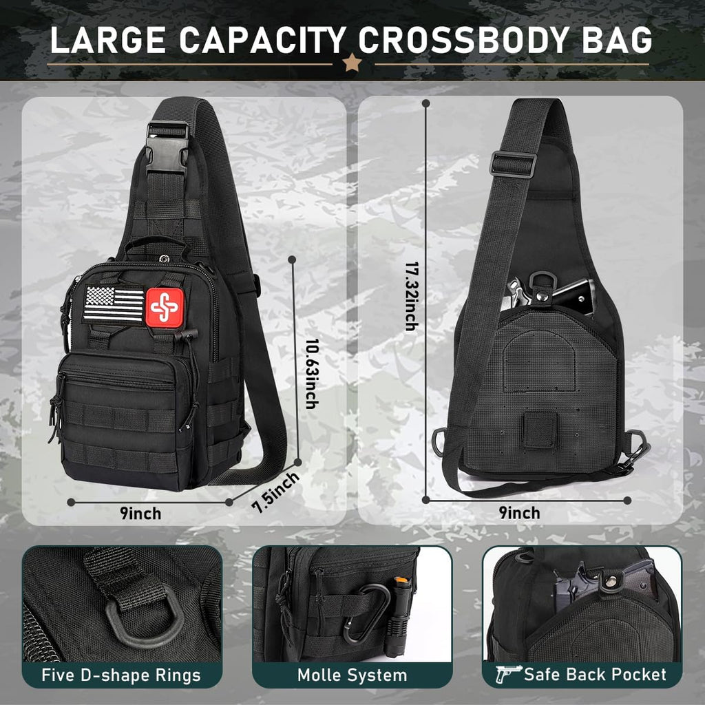 Survival Kit, 262 Piece Survival Gear and Supplies with First Aid Kit Pouch and Crossbody Bag