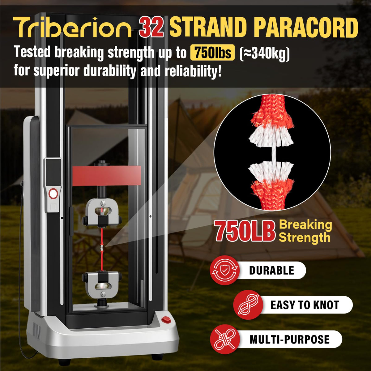 Paracord Rope 750 lb - 1000ft / 500ft / 200ft / 100ft 5/32" Parachute Cord 4MM 12-Strand para Cord - Heavy Duty Spool String for Survival,Camping Gear, Survival Bracelet, Clothesline