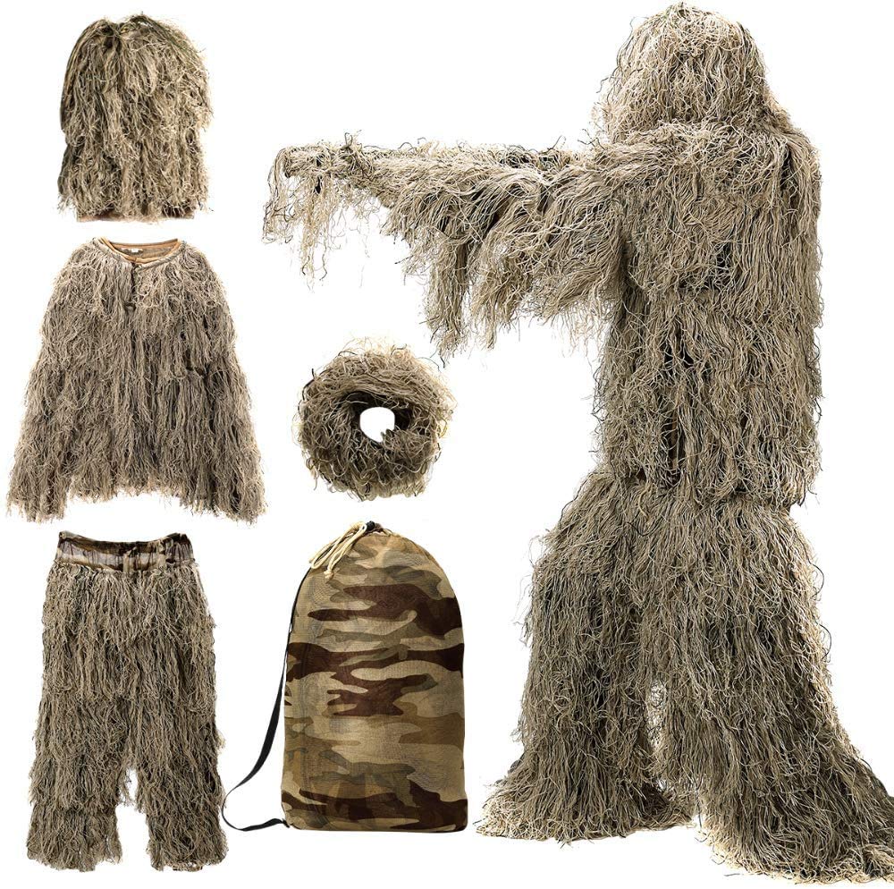 DoCred 5-In-1 Ghillie Suit, 3D Camouflage Hunting Suit