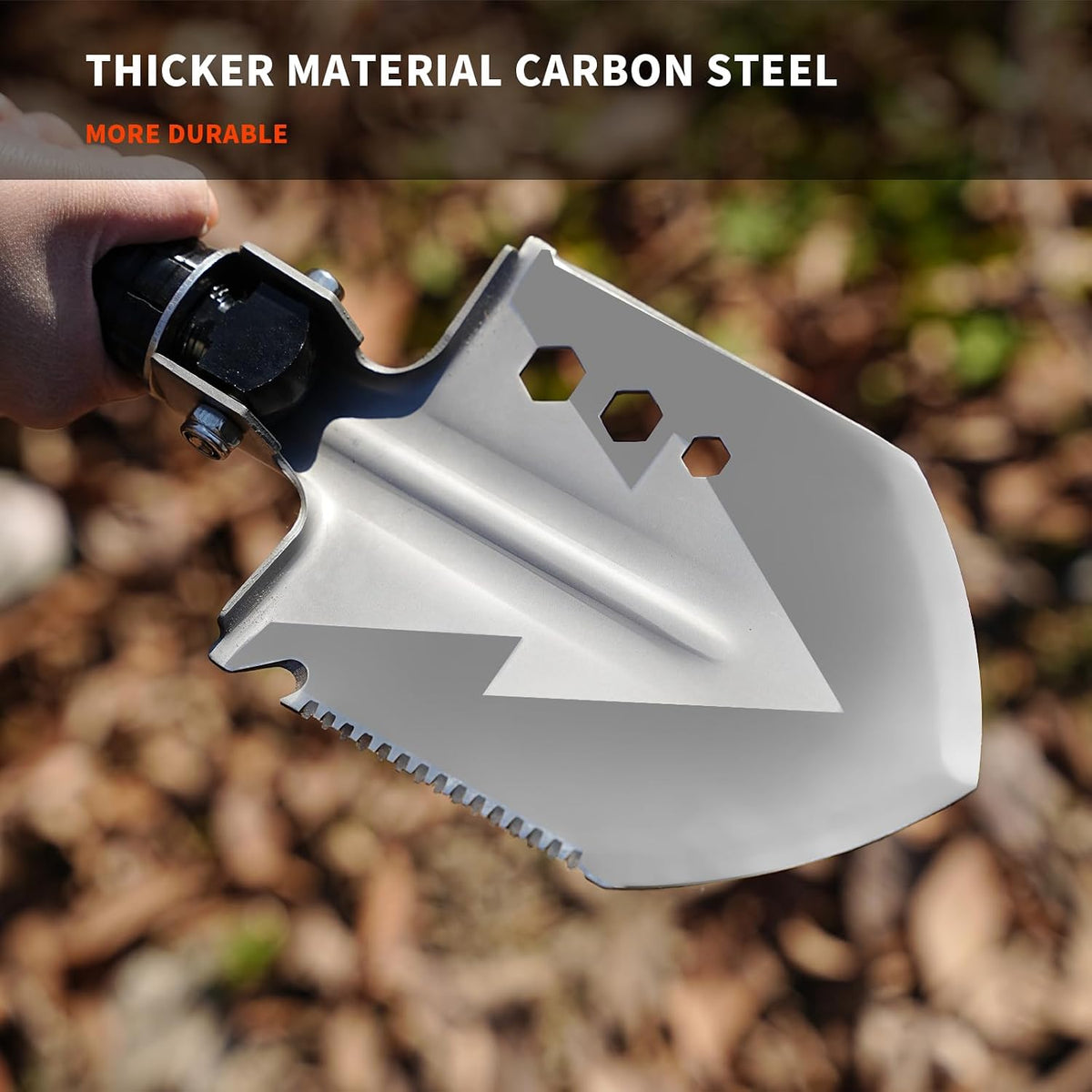 Camping Foldable Digging Shovel, MultiTool Steel Tactical Kit, Military Survival Shovel