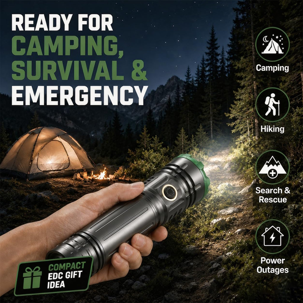 Queena 2 Pack LED Rechargeable Flashlight