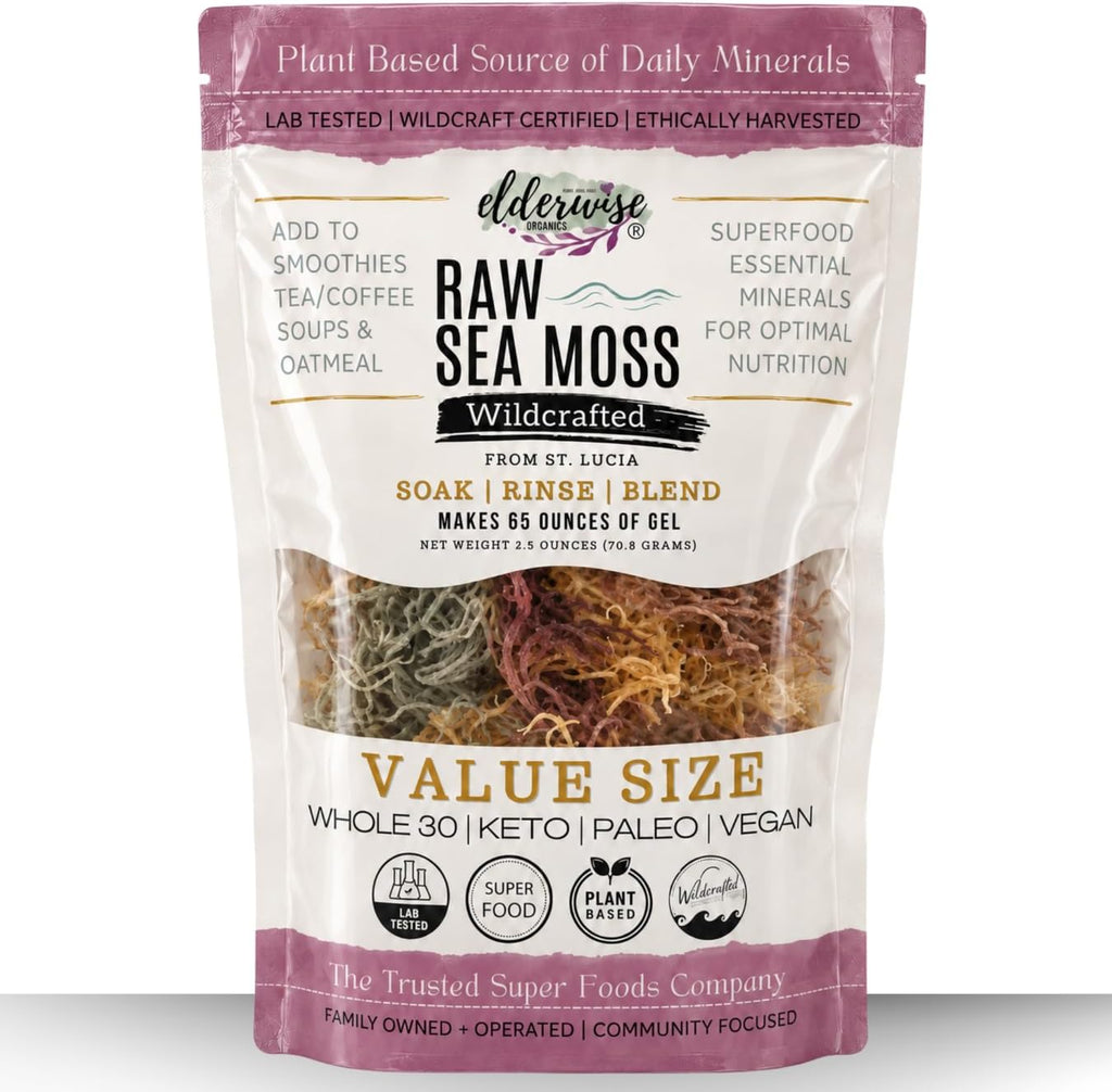 Elderwise Full Spectrum Sea Moss, Wildcrafted, St. Lucia, 2.5oz Raw