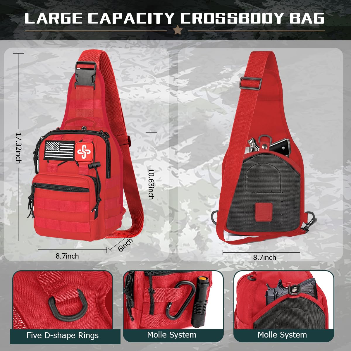 Survival Kit, 262 Piece Survival Gear and Supplies with First Aid Kit Pouch and Crossbody Bag